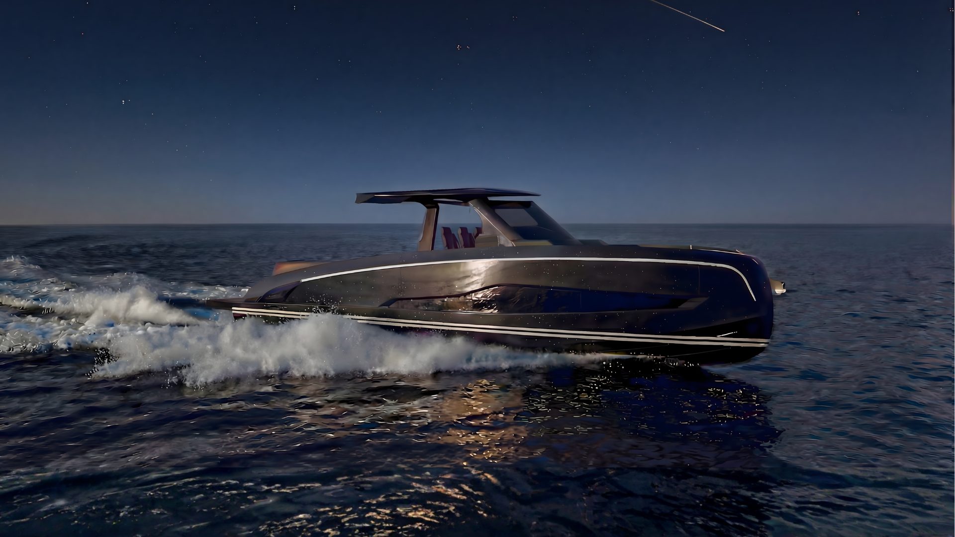 Kumbra 43 sailing at dusk