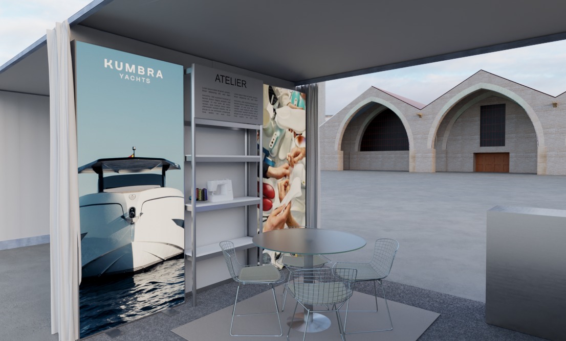 Render of the Kumbra stand 236 & 237 at Muelle MIP-1